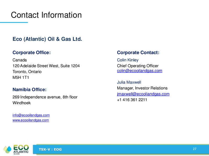 JANUARY 2013 CORPORATE PRESENTATION – Eco Atlantic Oil & Gas Ltd. – slide 26