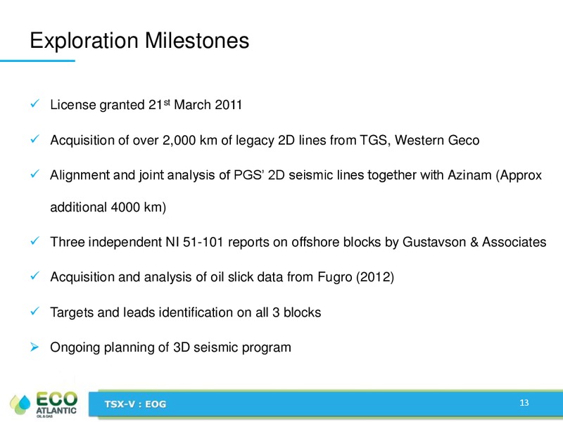 JULY 2013 CORPORATE PRESENTATION – Eco Atlantic Oil & Gas Ltd. – slide 12
