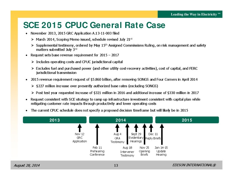 BUSINESS UPDATE – Edison International – slide 12