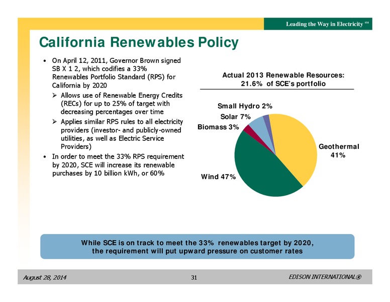 BUSINESS UPDATE – Edison International – slide 30