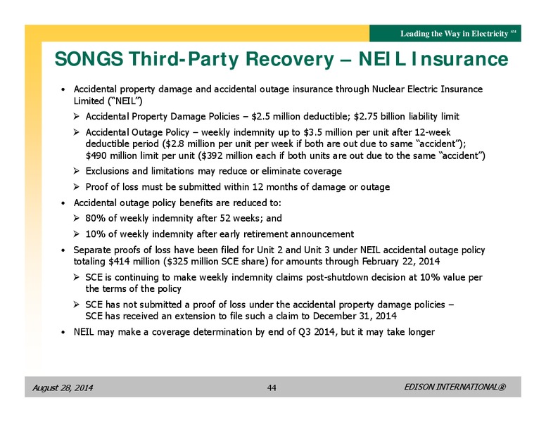 BUSINESS UPDATE – Edison International – slide 43