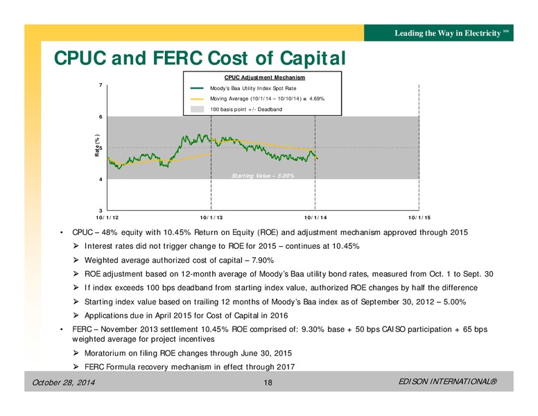 THIRD QUARTER 2014 FINANCIAL RESULTS – Edison International – slide 17