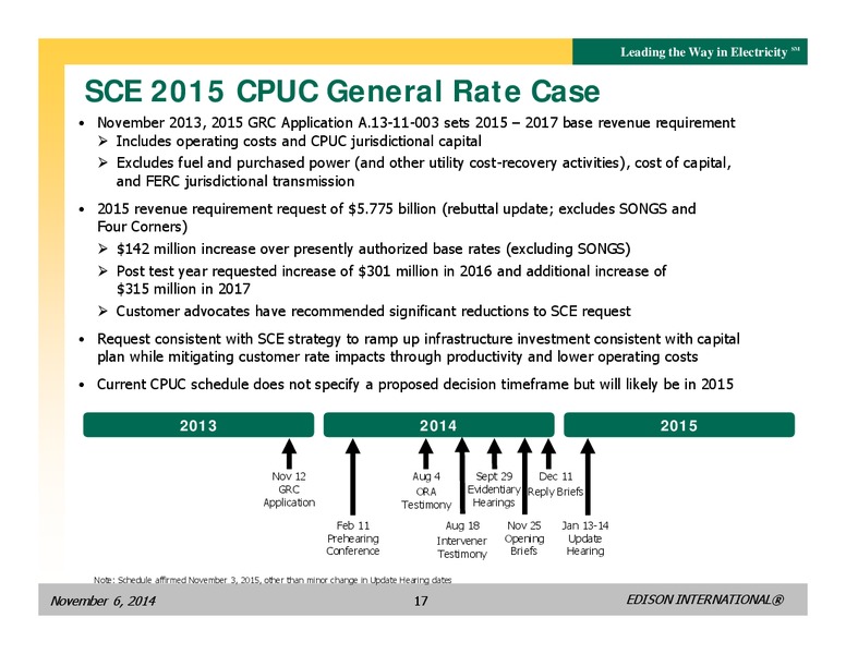 BUSINESS UPDATE – Edison International – slide 16