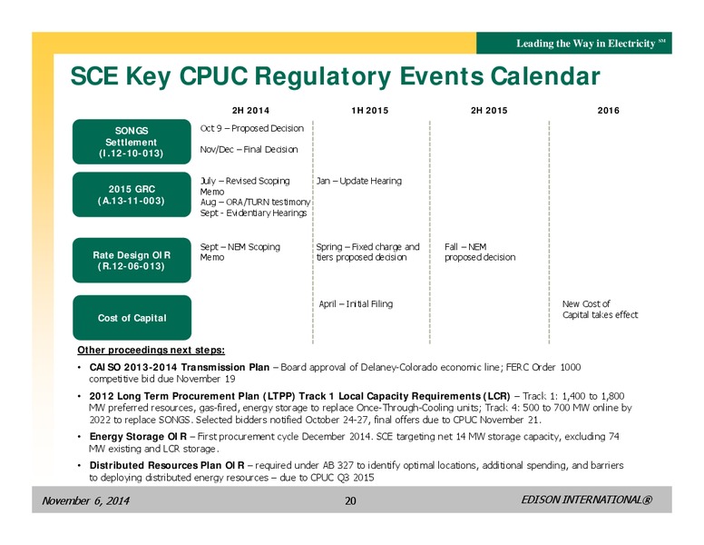 BUSINESS UPDATE – Edison International – slide 19