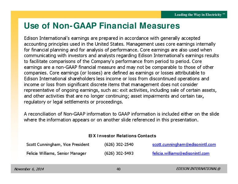 BUSINESS UPDATE – Edison International – slide 39