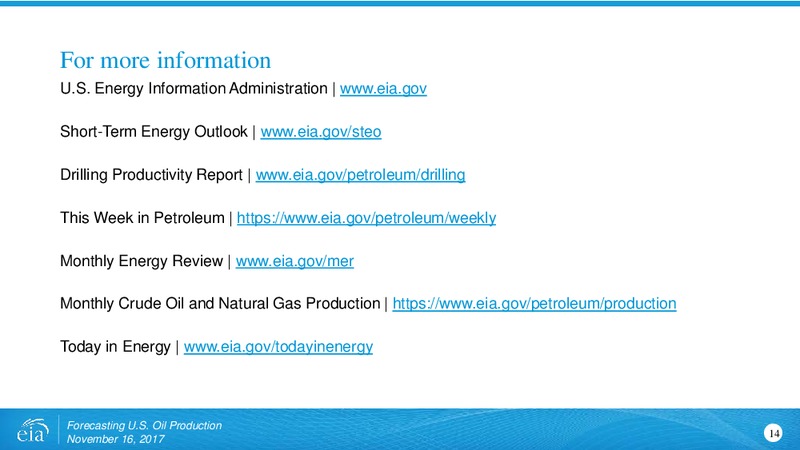Forecasting US Crude Oil Production – EIA – slide 15