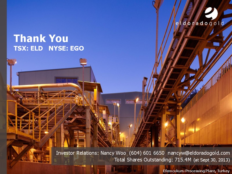 INVESTOR PRESENTATION – Eldorado Gold Corp. – slide 29