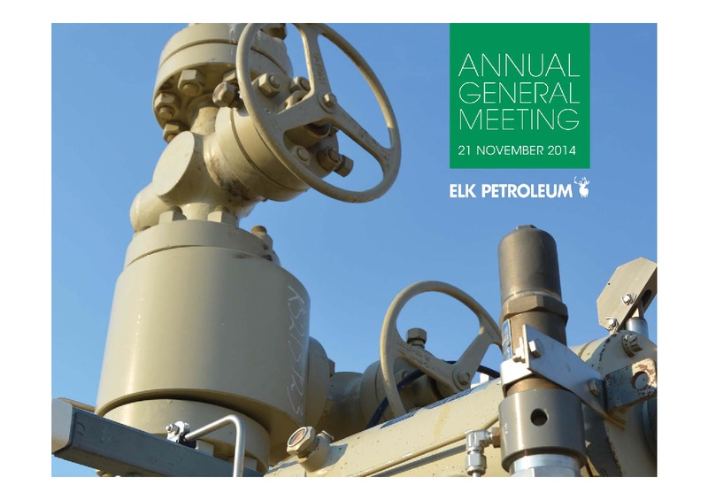 AGM – Elk Petroleum Limited – slide 1