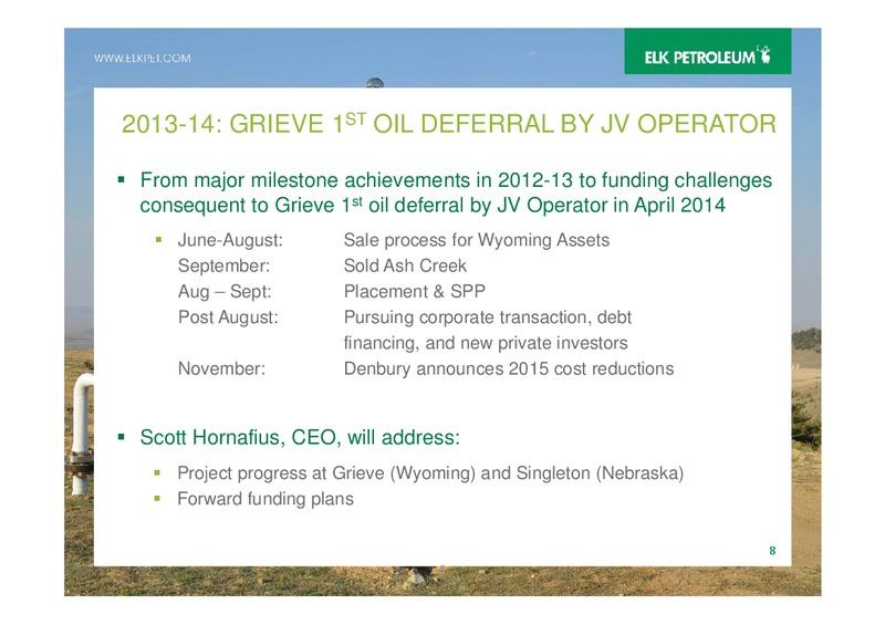 AGM – Elk Petroleum Limited – slide 8