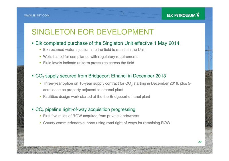 AGM – Elk Petroleum Limited – slide 20