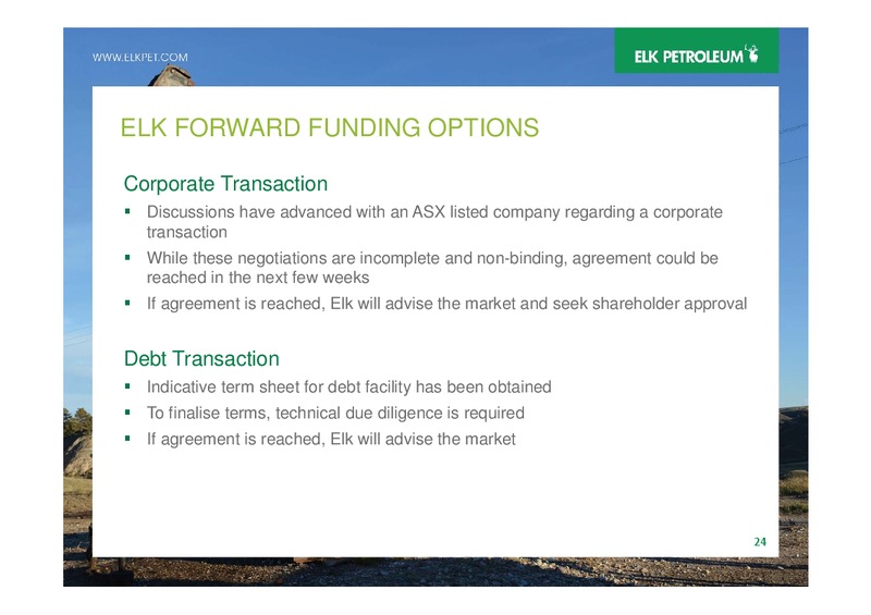 AGM – Elk Petroleum Limited – slide 24