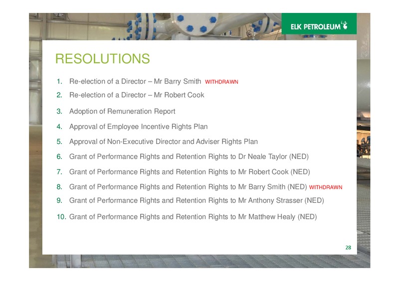 AGM – Elk Petroleum Limited – slide 28