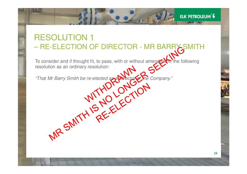 AGM – Elk Petroleum Limited – slide 29