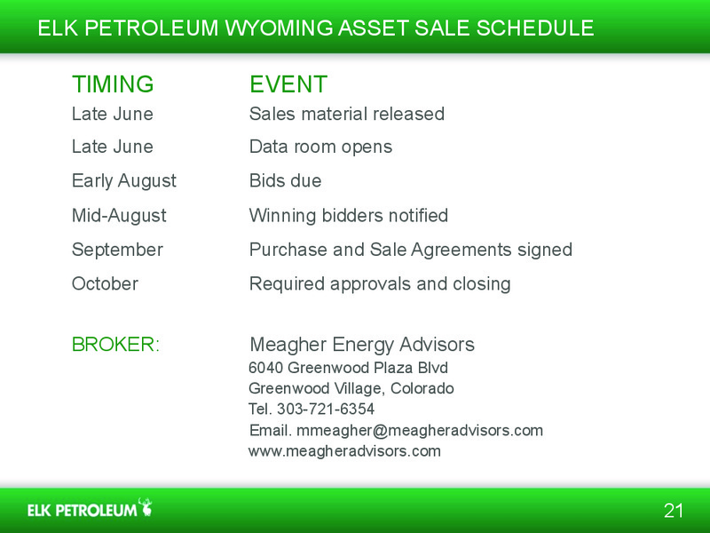 EnerCom – Elk Petroleum Limited – slide 20