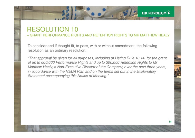 Annual General Meeting – Elk Petroleum Limited – slide 38