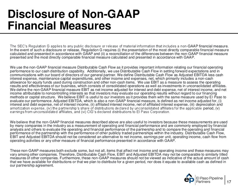 Q4 2009 EARNINGS CALL – El Paso Pipeline Partners, L.P. – slide 16