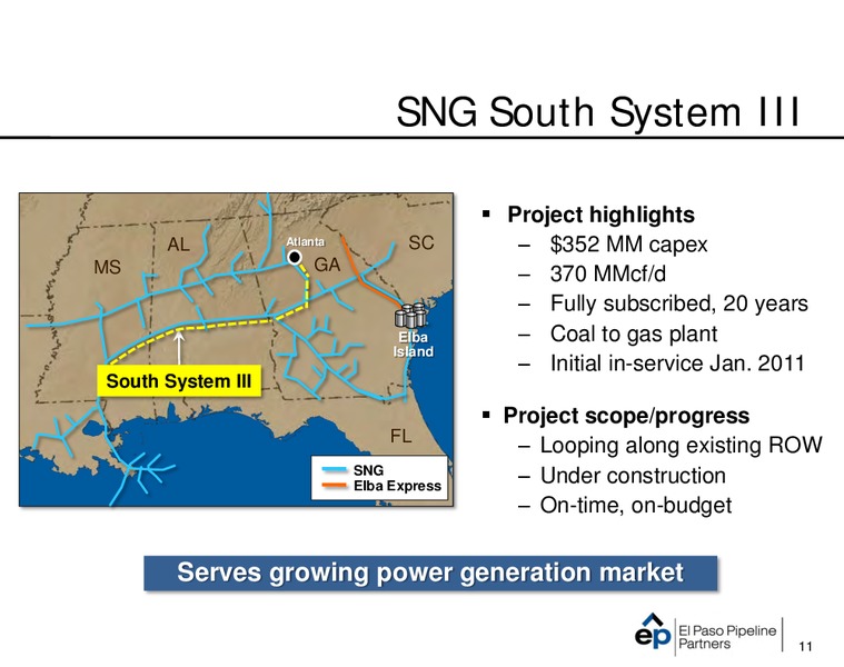 Q2 2010 OPERATIONAL UPDATE – El Paso Pipeline Partners, L.P. – slide 10
