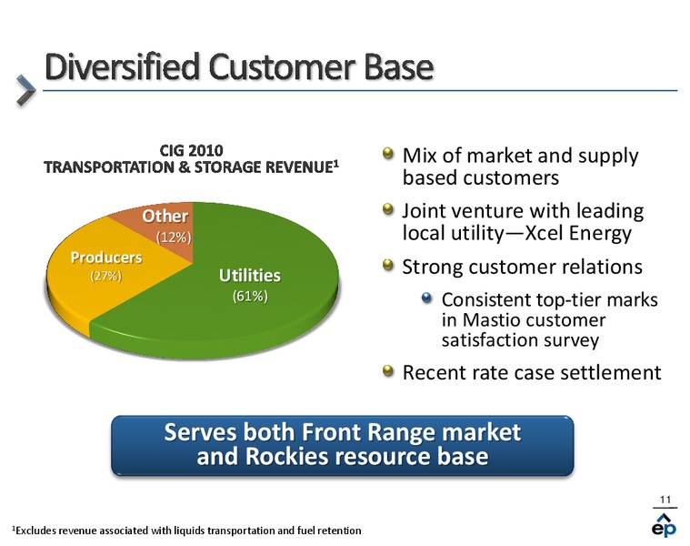 Q2 2011 EARNINGS CALL – El Paso Pipeline Partners, L.P. – slide 10