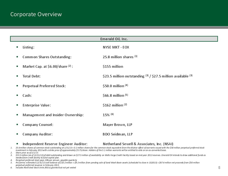 FEBRUARY 2013 INVESTOR PRESENTATION – Emerald Oil Inc – slide 4