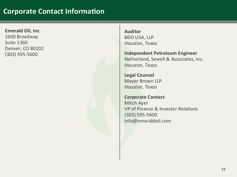 MAY 2015 CORPORATE PRESENTATION – Emerald Oil Inc – slide 34