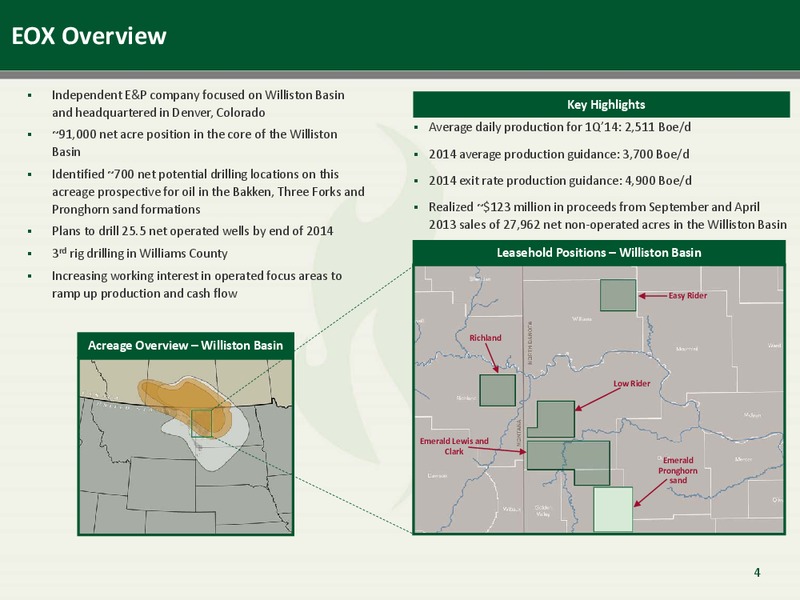 Corporate Presentation – Emerald Oil Inc – slide 4
