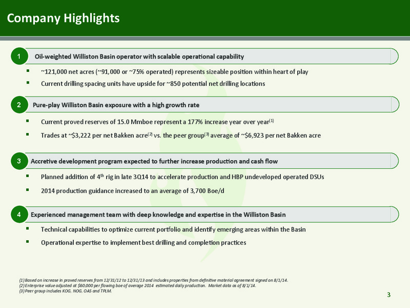 Corporate Presentation – Emerald Oil Inc – slide 2