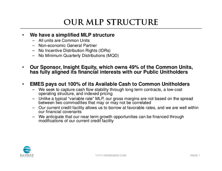 INVESTOR PRESENTATION – Emerge Energy Services Lp – slide 6