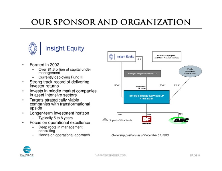 INVESTOR PRESENTATION – Emerge Energy Services Lp – slide 7