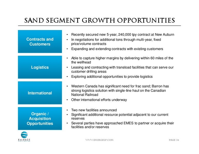 INVESTOR PRESENTATION – Emerge Energy Services Lp – slide 33