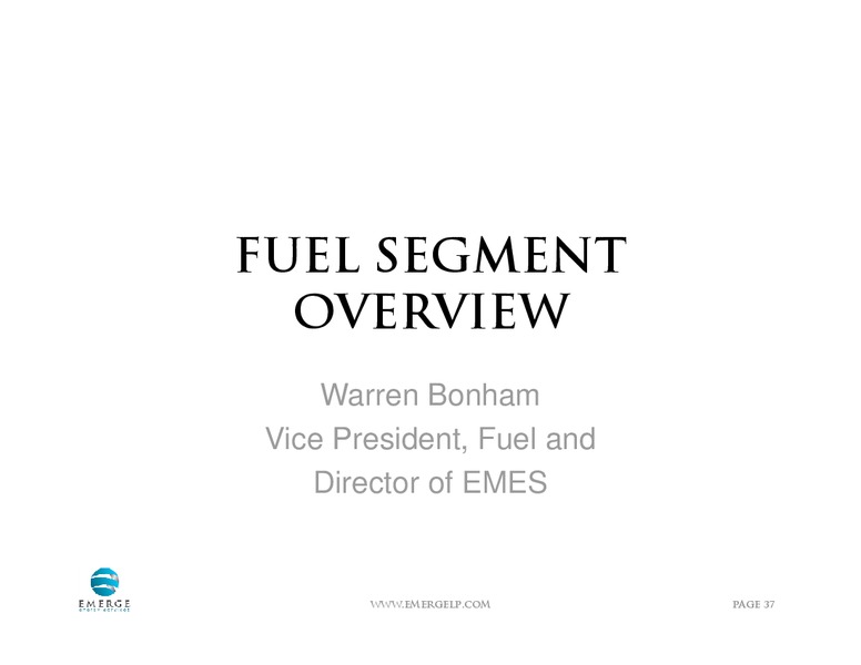 INVESTOR PRESENTATION – Emerge Energy Services Lp – slide 36