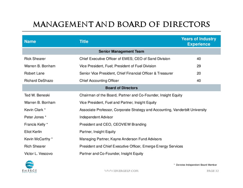 NAPTP INVESTOR CONFERENCE – Emerge Energy Services Lp – slide 31