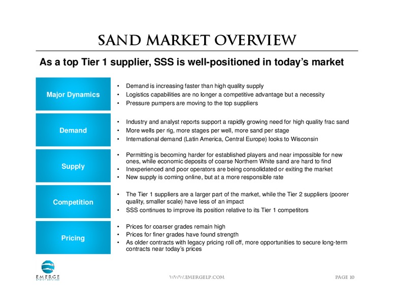 GHS 100 – Emerge Energy Services Lp – slide 9
