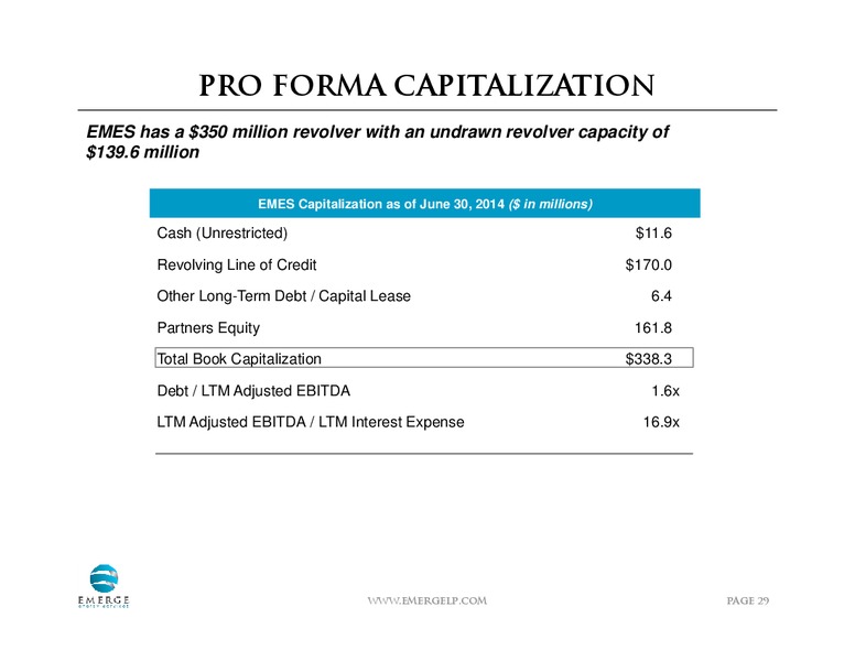 Citi 1X1 Conference Las Vegas – Emerge Energy Services Lp – slide 28
