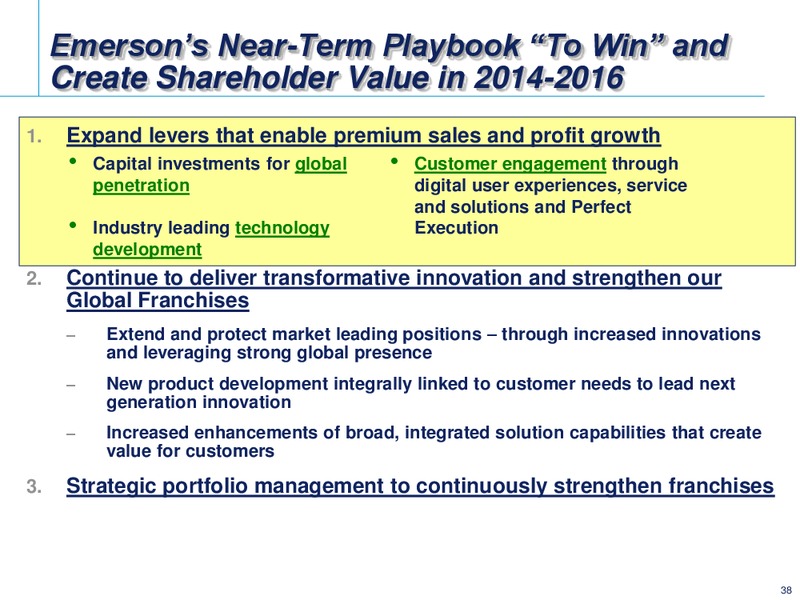 2014 INVESTOR CONFERENCE – Emerson Electric Co. – slide 38