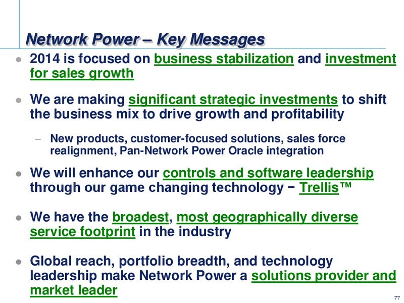 2014 INVESTOR CONFERENCE – Emerson Electric Co. – slide 77
