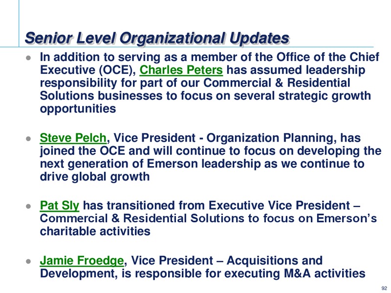 2014 INVESTOR CONFERENCE – Emerson Electric Co. – slide 92