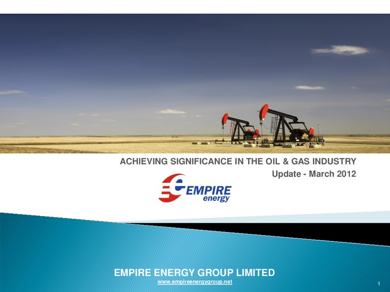 Investor Update – Empire Energy Ep – slide 1