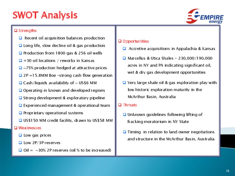 Investor Update – Empire Energy Ep – slide 14