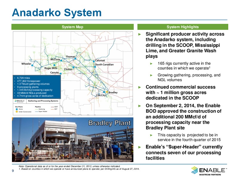 BARCLAYS CEO ENERGY POWER CONFERENCE – Enable Midstream Partners Lp – slide 8