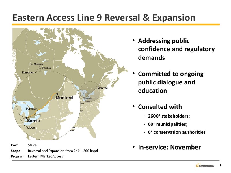 Major Projects – Enbridge Energy Management Llc – slide 9