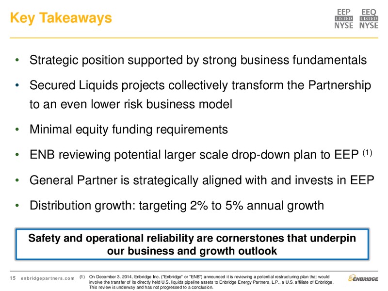 JANUARY 2015 INVESTOR PRESENTATION – Enbridge Energy Partners Lp – slide 15