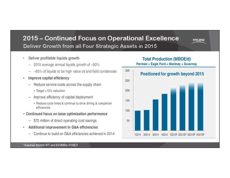 Q4 2014 EARNINGS CALL – Encana Corp – slide 4