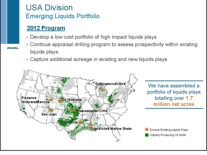 DECEMBER 2012 INVESTOR DAY – Encana Corp – slide 3