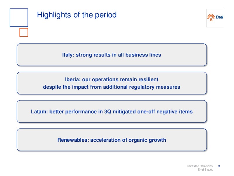 9M 2014 RESULTS – Enel – slide 4