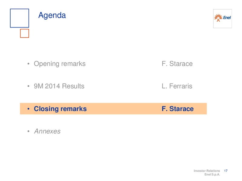 9M 2014 RESULTS – Enel – slide 18