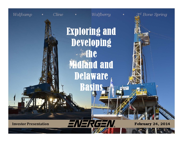 Investor Presentation – Energen Corp. – slide 1