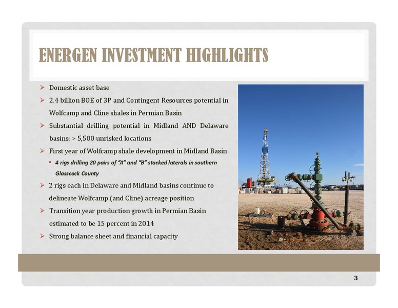 Investor Presentation – Energen Corp. – slide 2