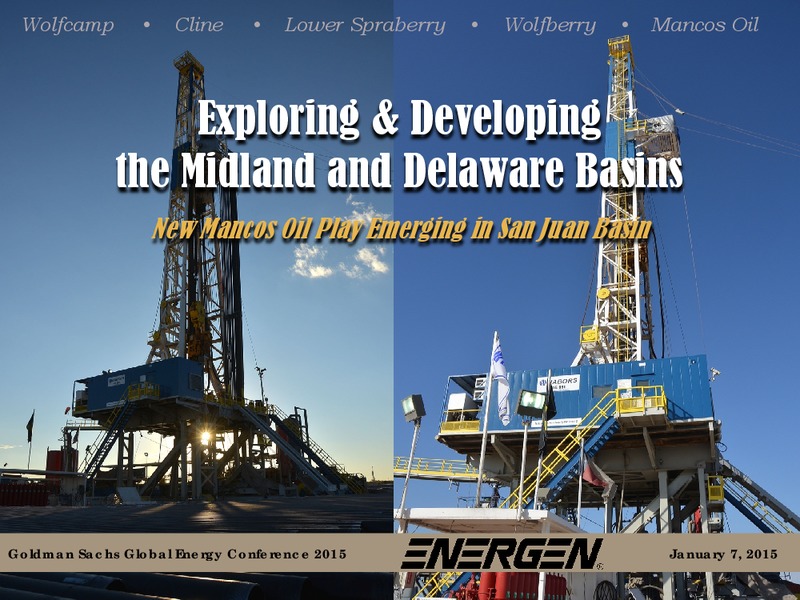 GOLDMAN SACHS GLOBAL ENERGY CONFERENCE – Energen Corp. – slide 1