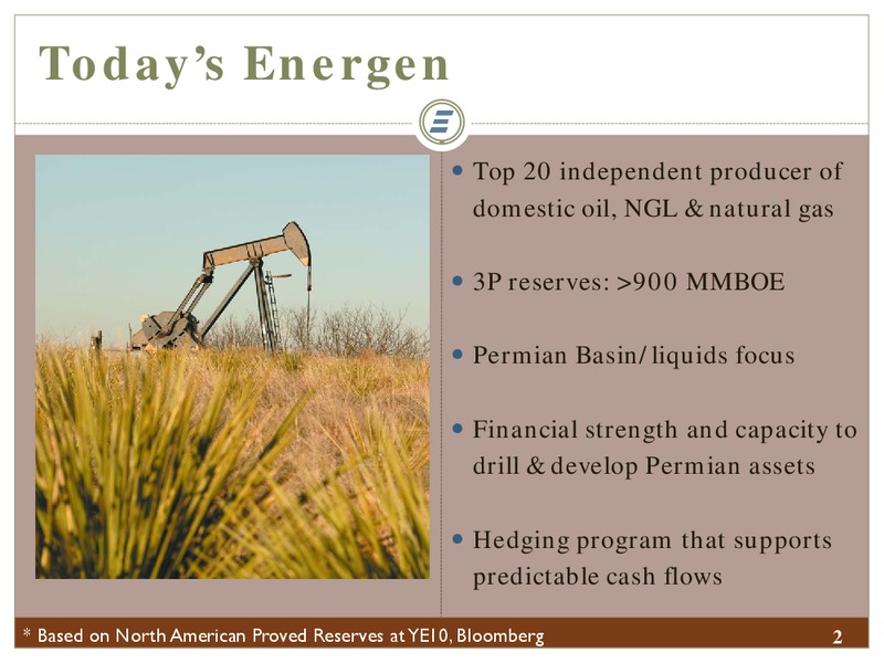APRIL 2012 IPAA OGIS – Energen Corp. – slide 2