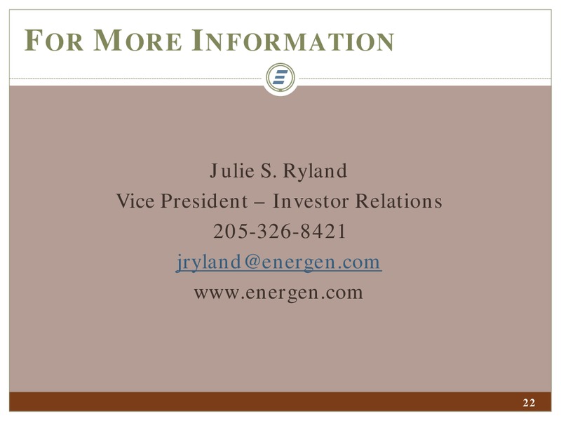 IPAA OGIS NEW YORK – Energen Corp. – slide 20